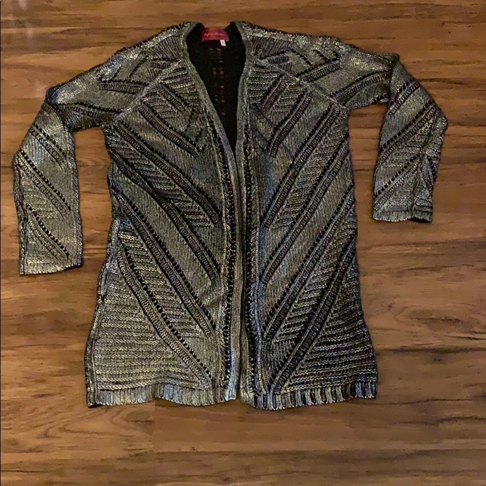 🆕 Left in Houston Cardigan- Silver/black 🌟SALE🌟